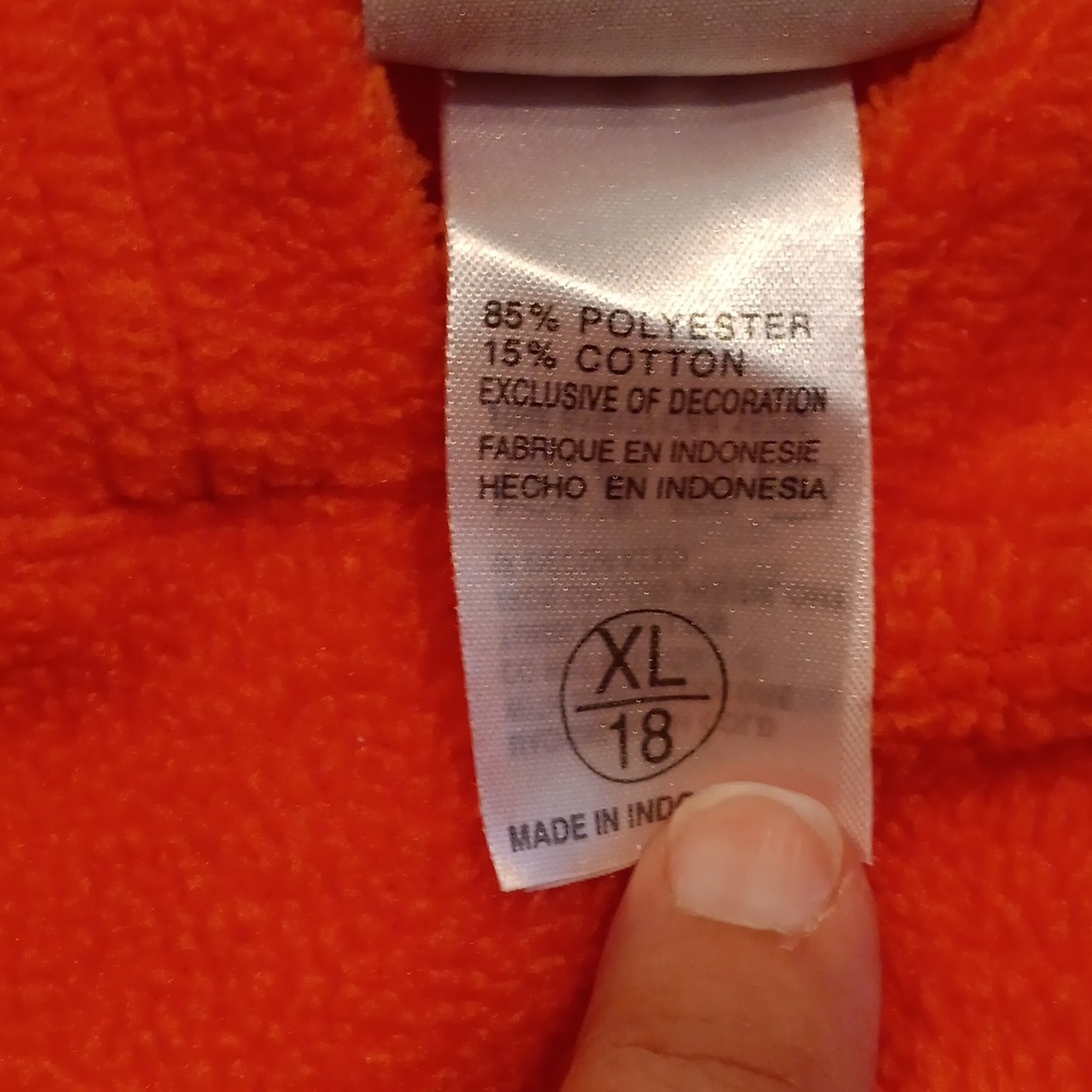 Harley-Davidson Orange sherpa fleece Hoodie youth XL - Picture 4 of 5